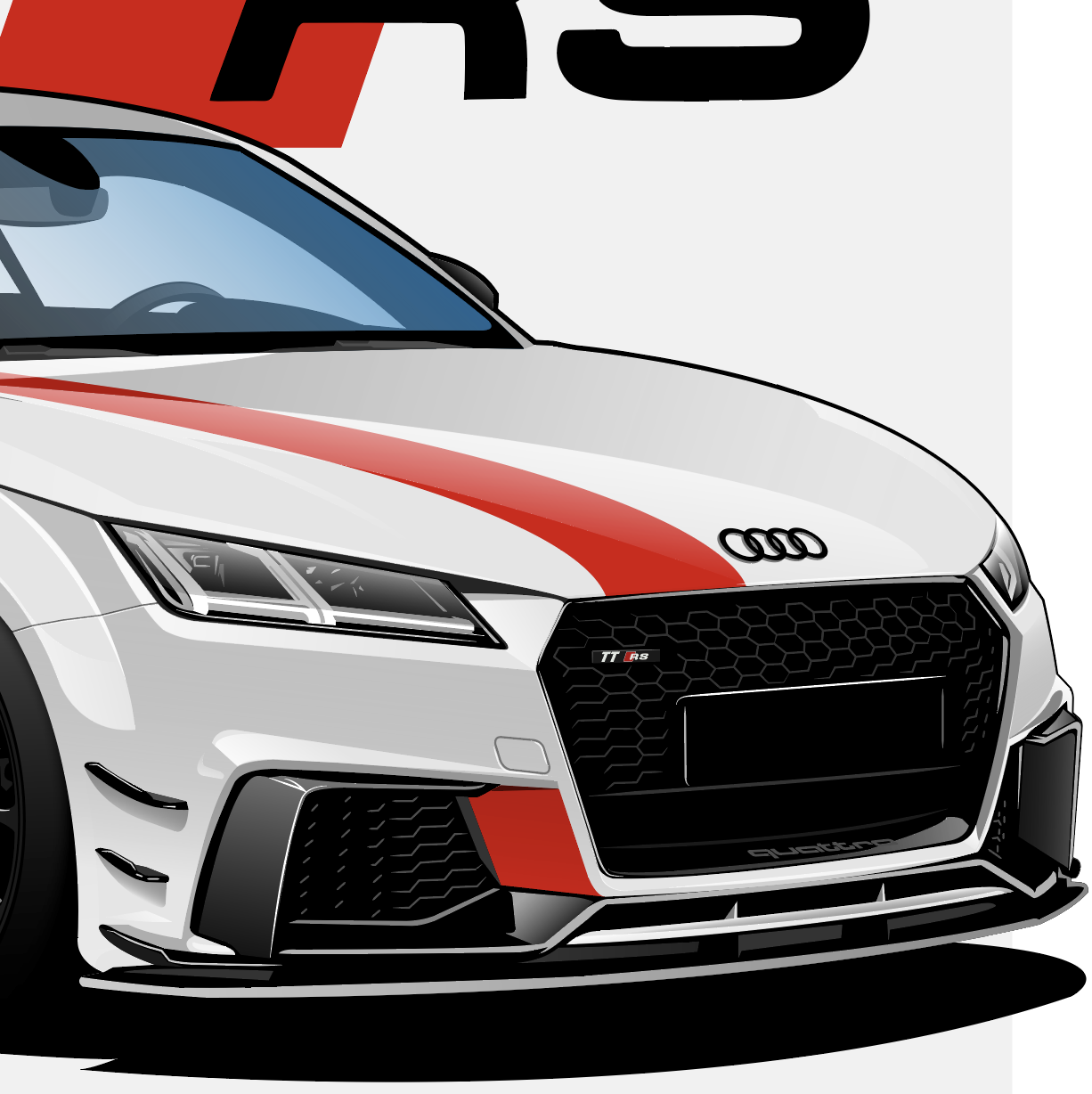 audi ttrs 跑车插画图片壁纸