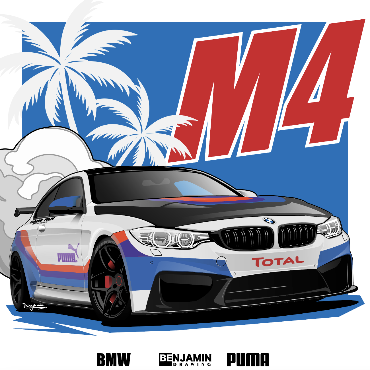 BMW 宝马M4插画图片壁纸