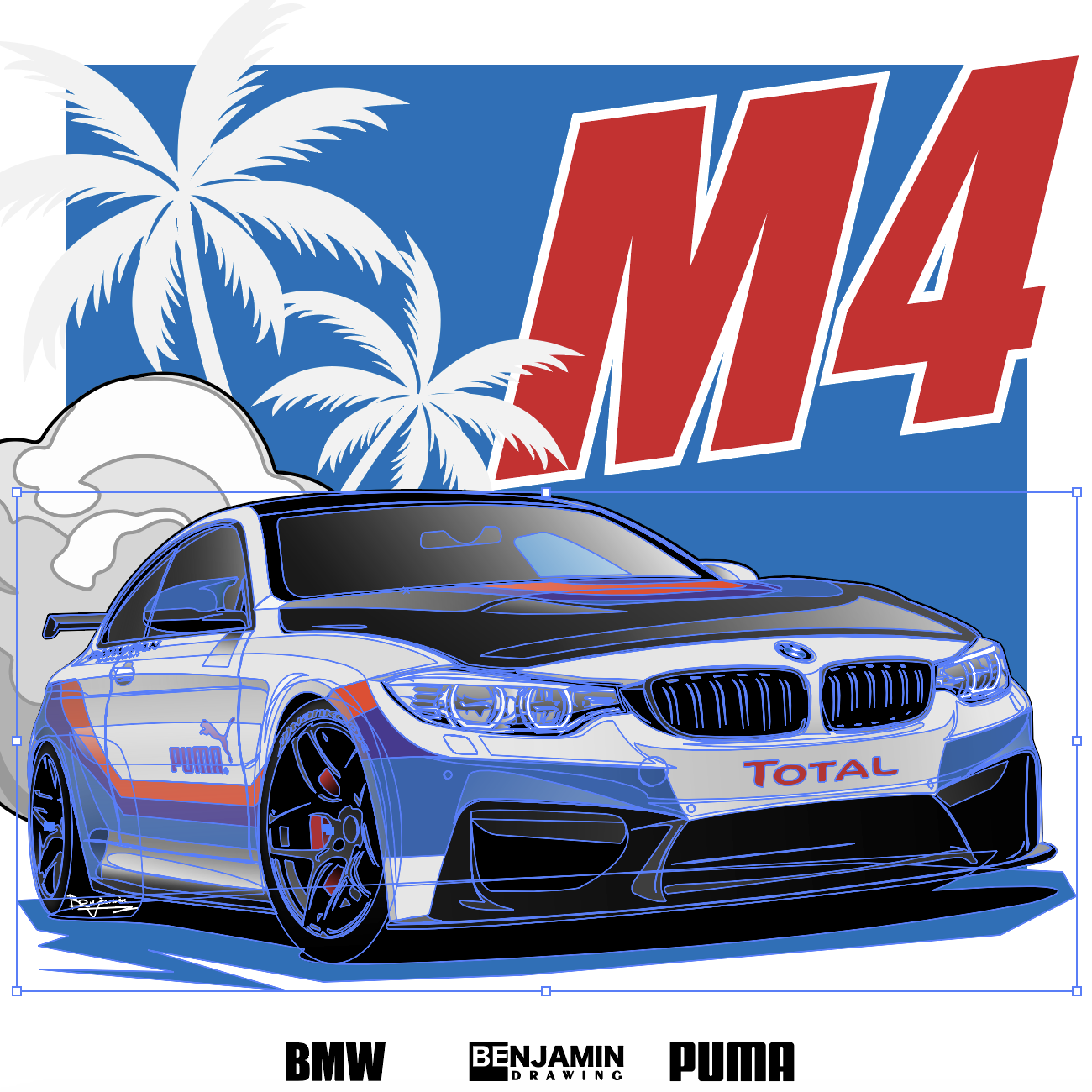 BMW 宝马M4插画图片壁纸