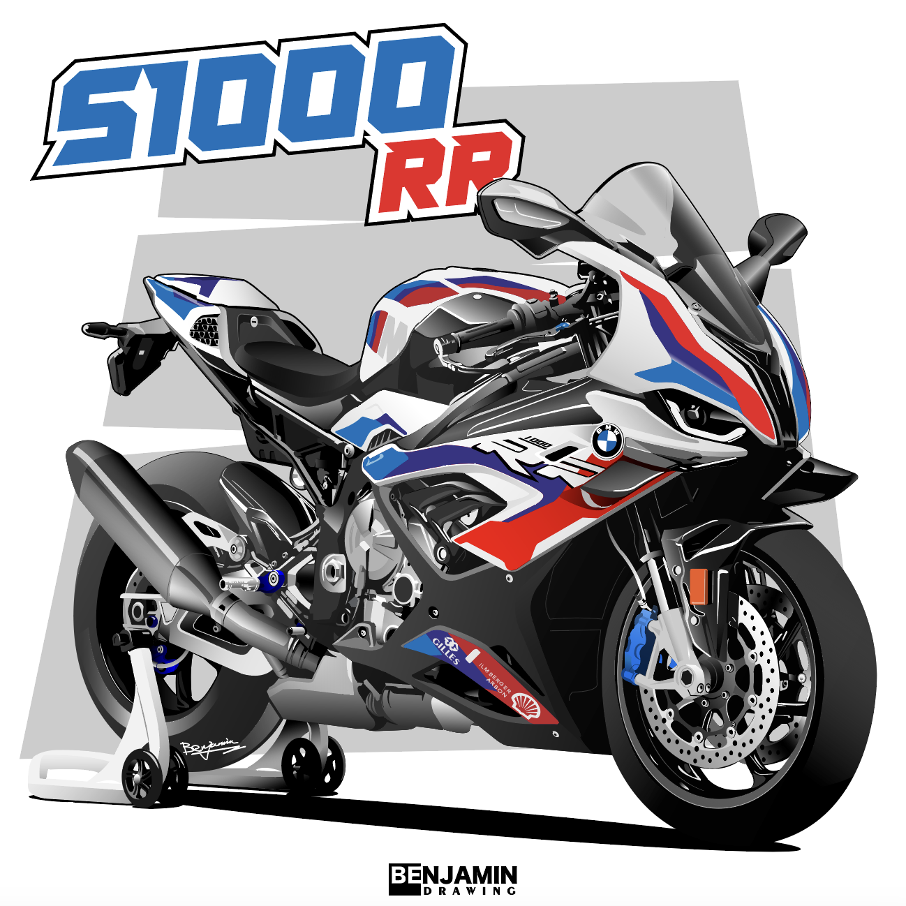 宝马 s1000rr 摩托车插画图片壁纸