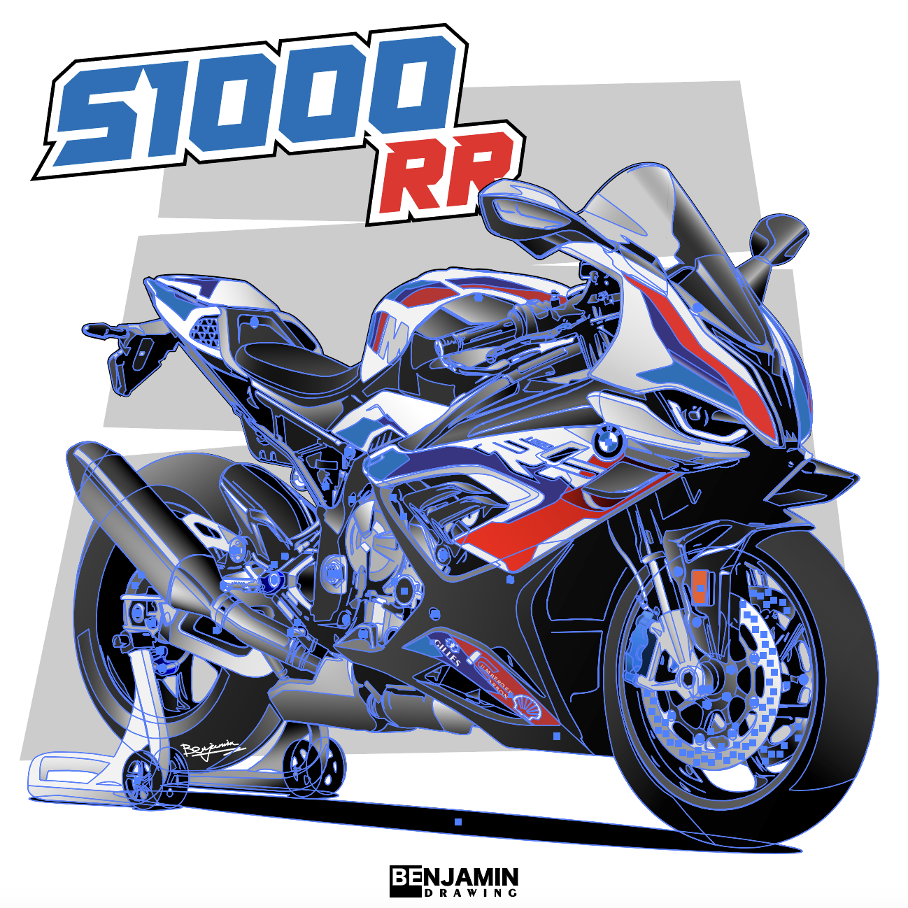 宝马 s1000rr 摩托车插画图片壁纸