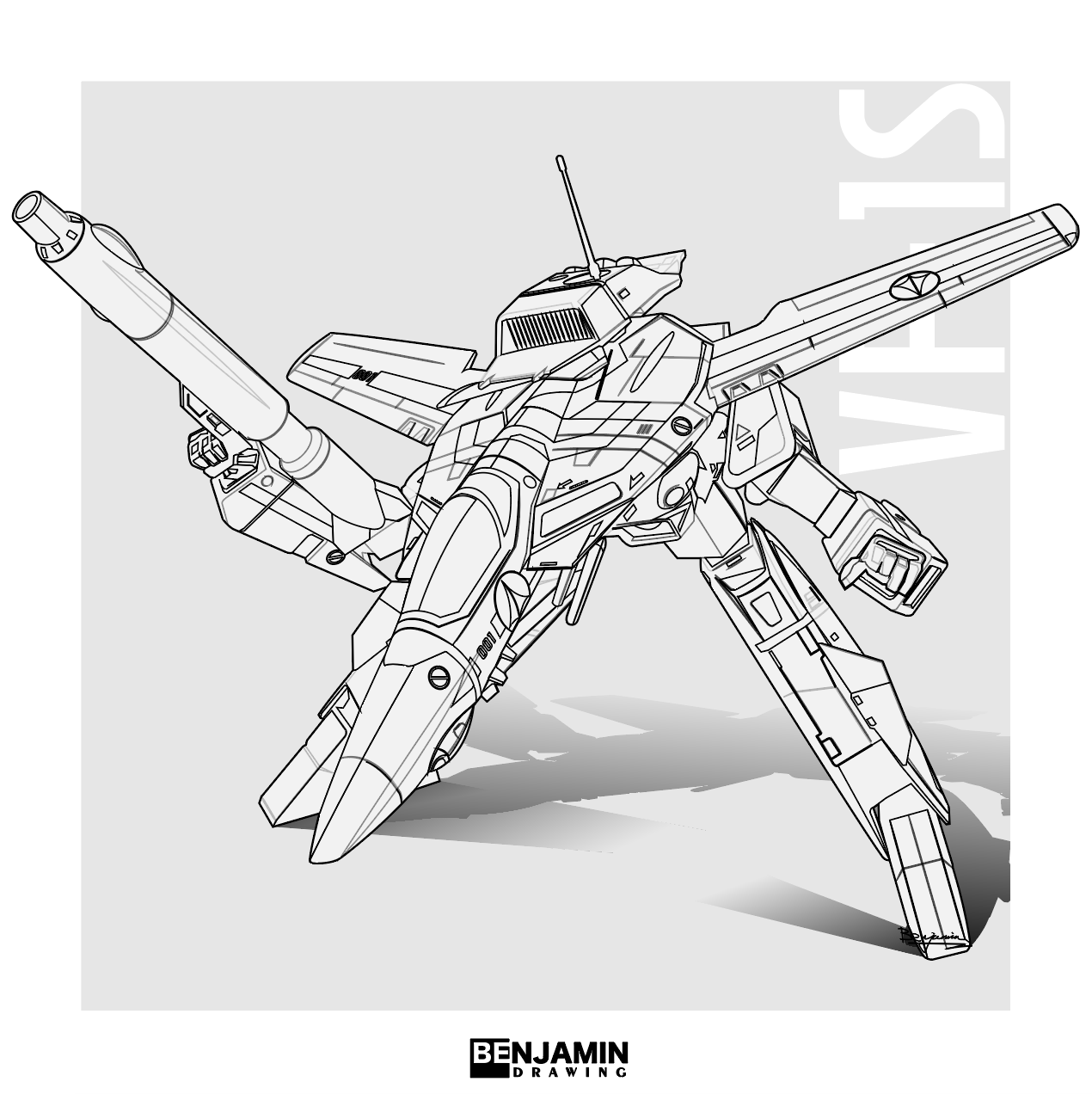 超时空要塞 VF-1S 女武神插画图片壁纸