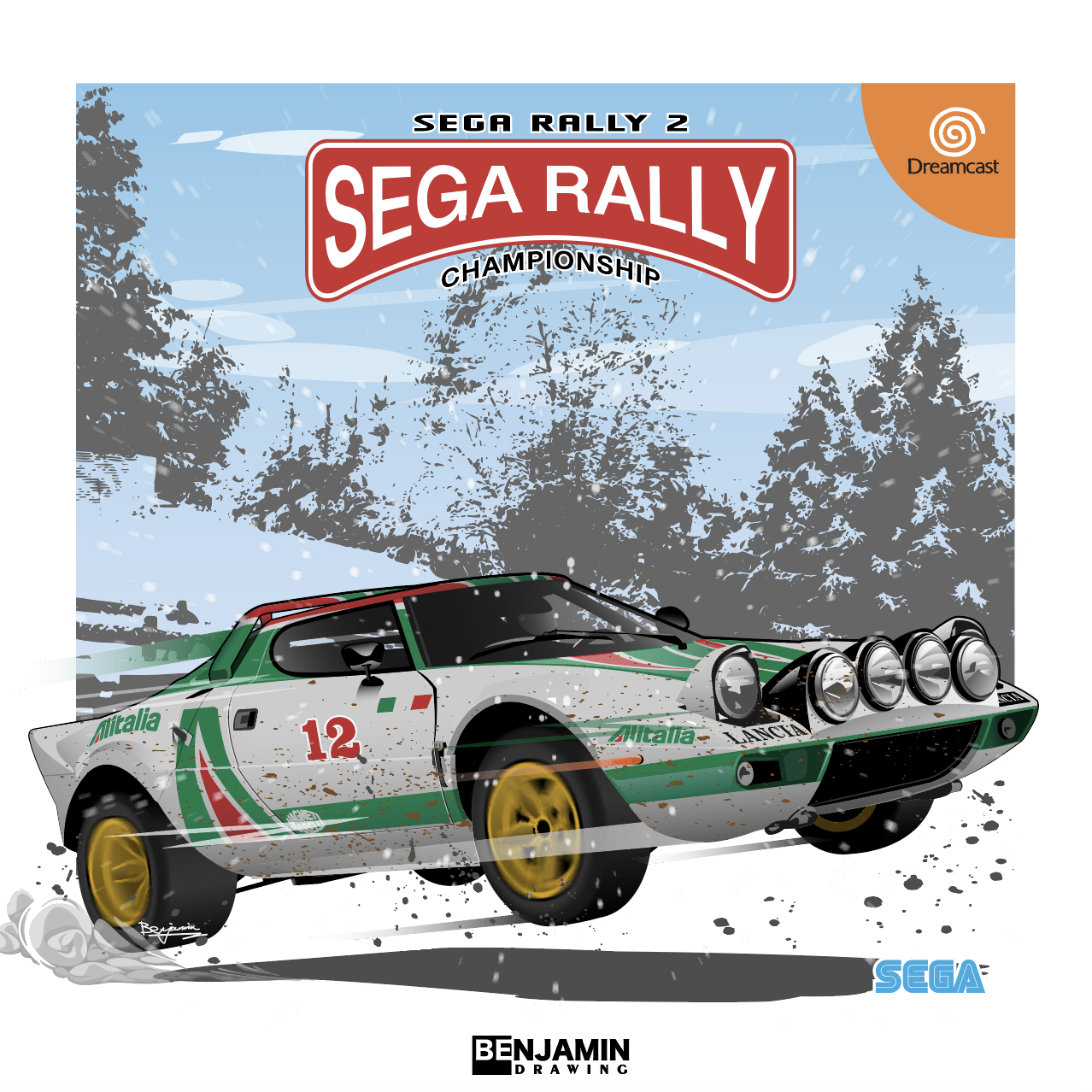 世嘉拉力 lancia stratos插画图片壁纸
