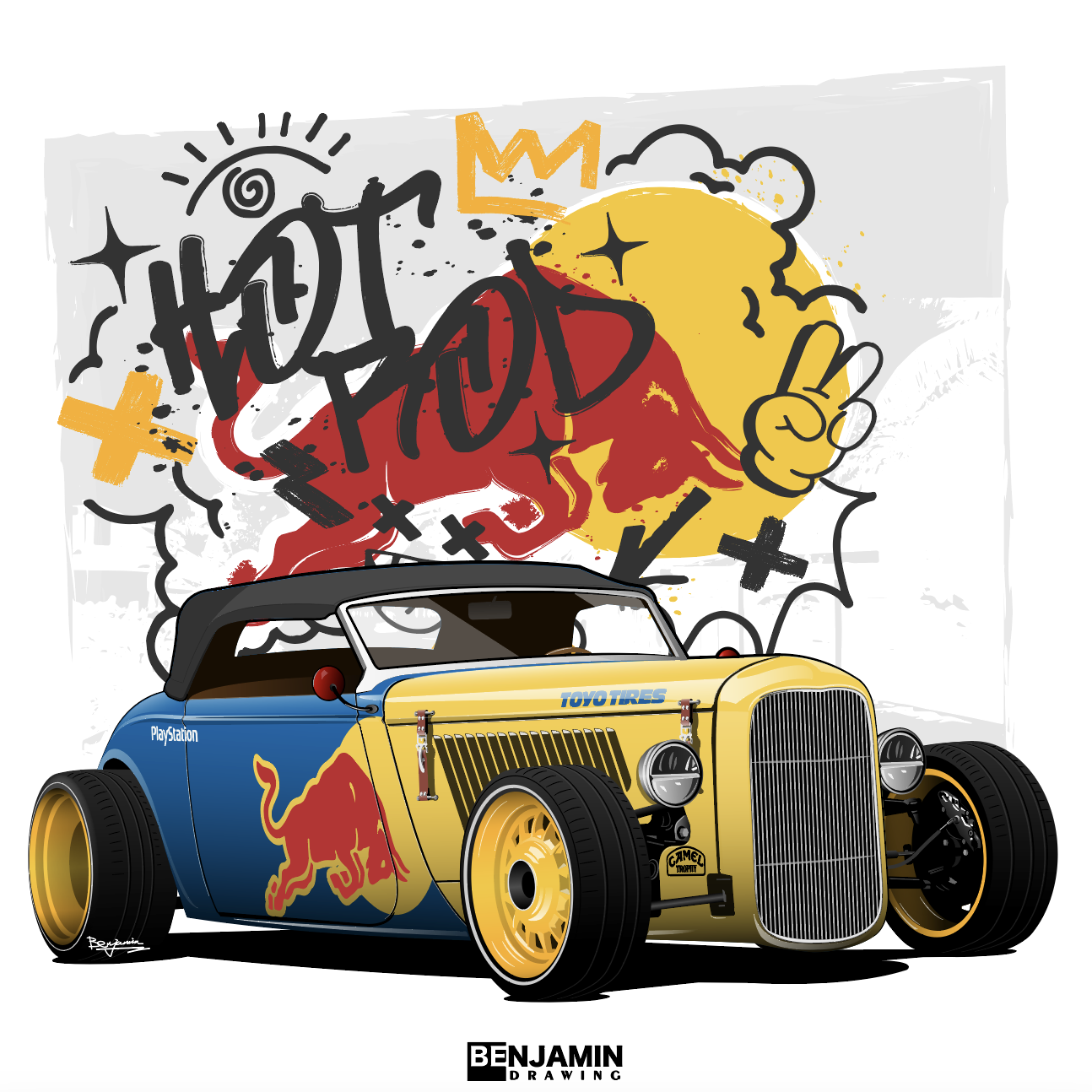 FORD hotrod插画图片壁纸