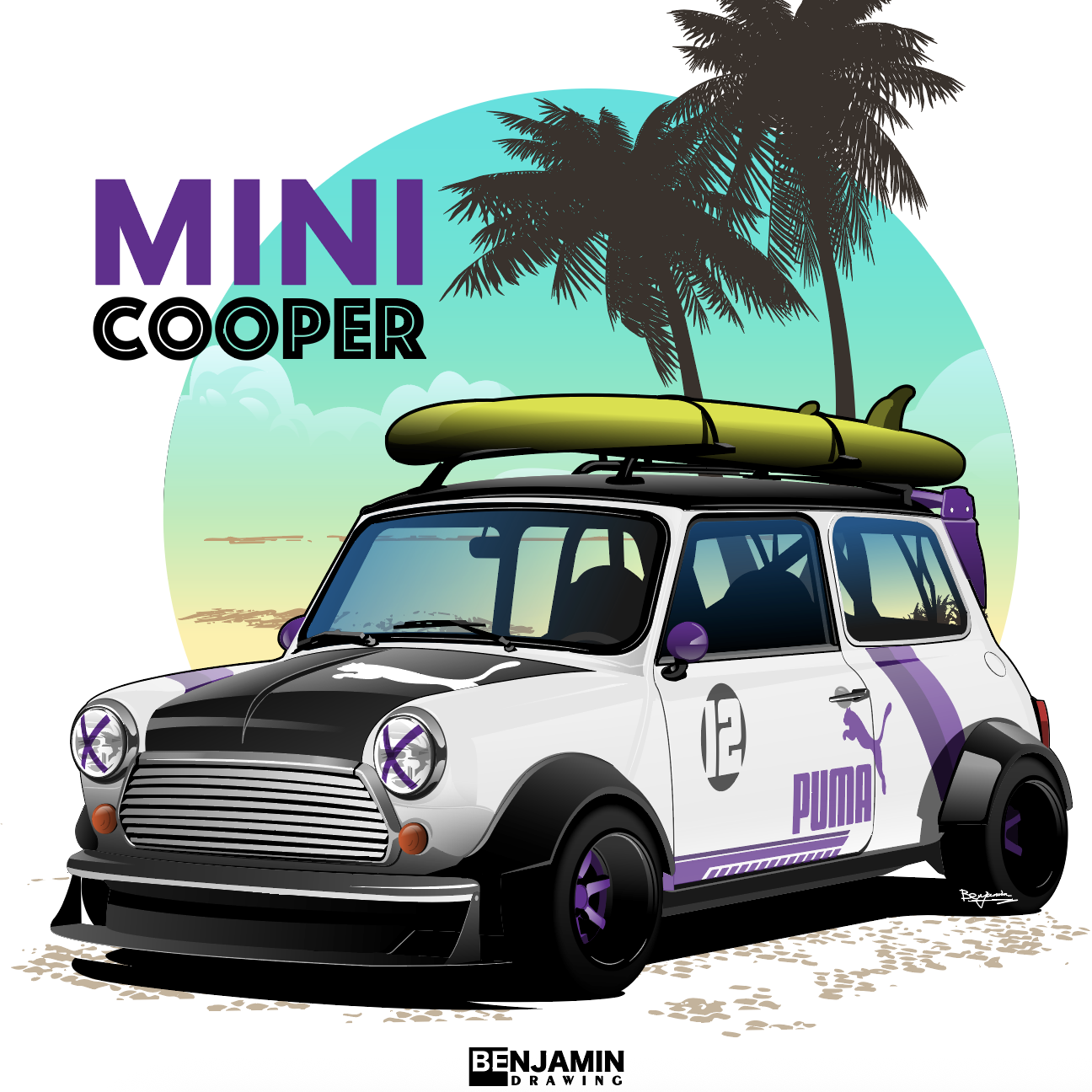 复古风 宝马 mini cooper