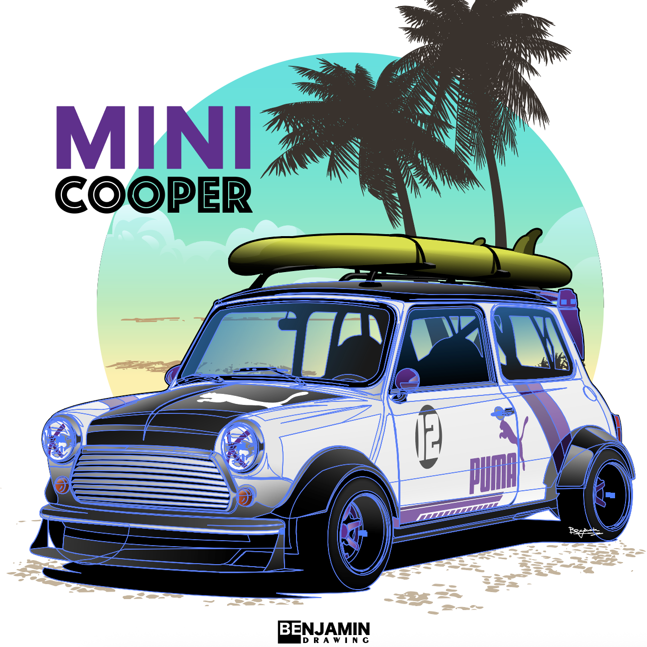 复古风 宝马 mini cooper原创作品-触站