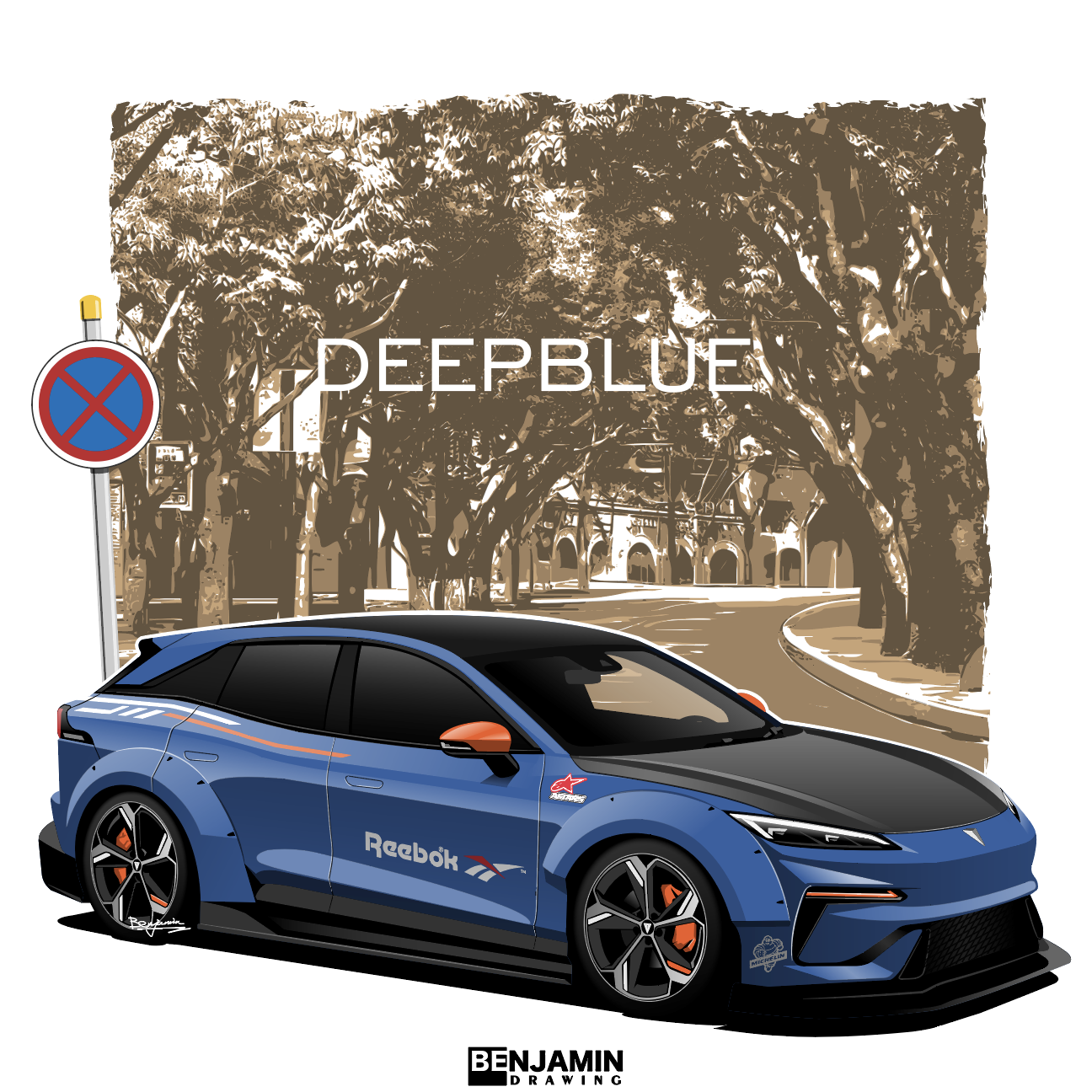 深蓝s07 宽体低趴版插画图片壁纸