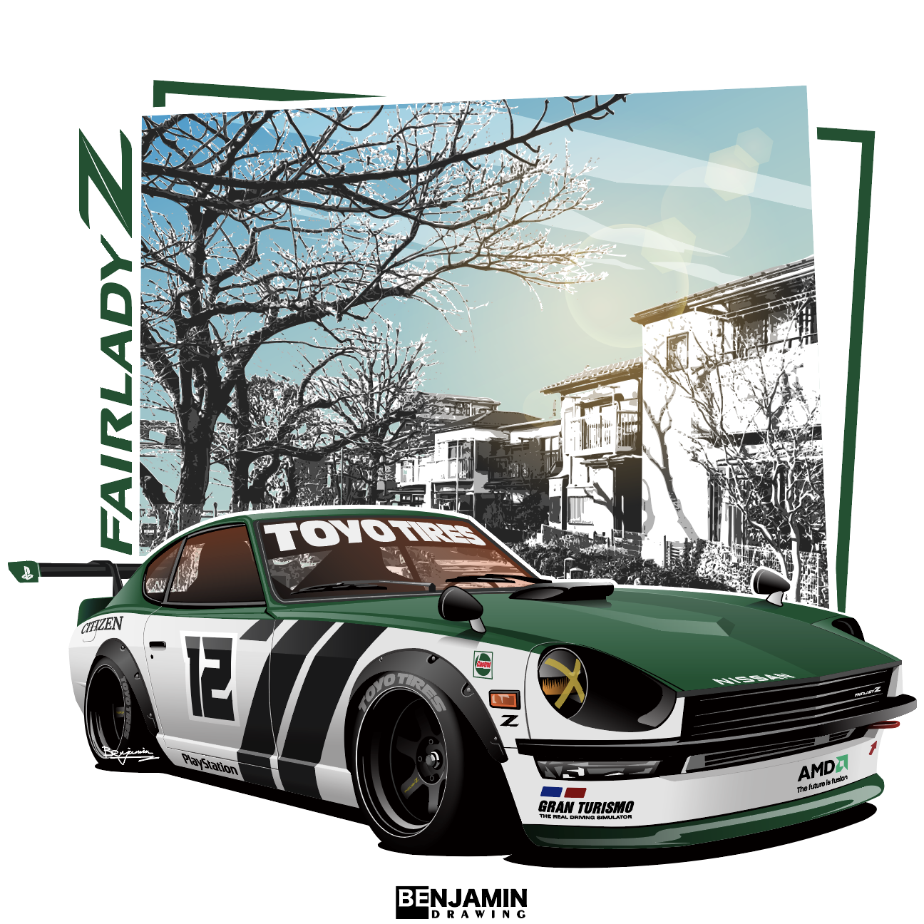 JDM 日产 Fairlady Z插画图片壁纸