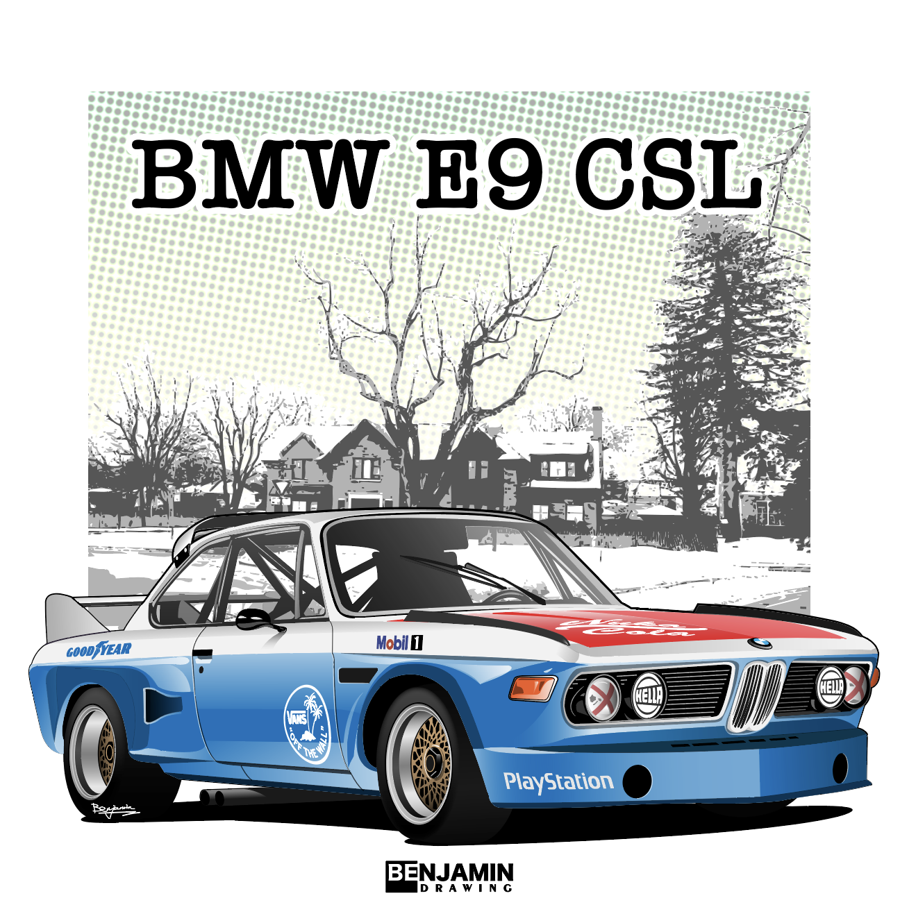 宝马 e9 csl插画图片壁纸