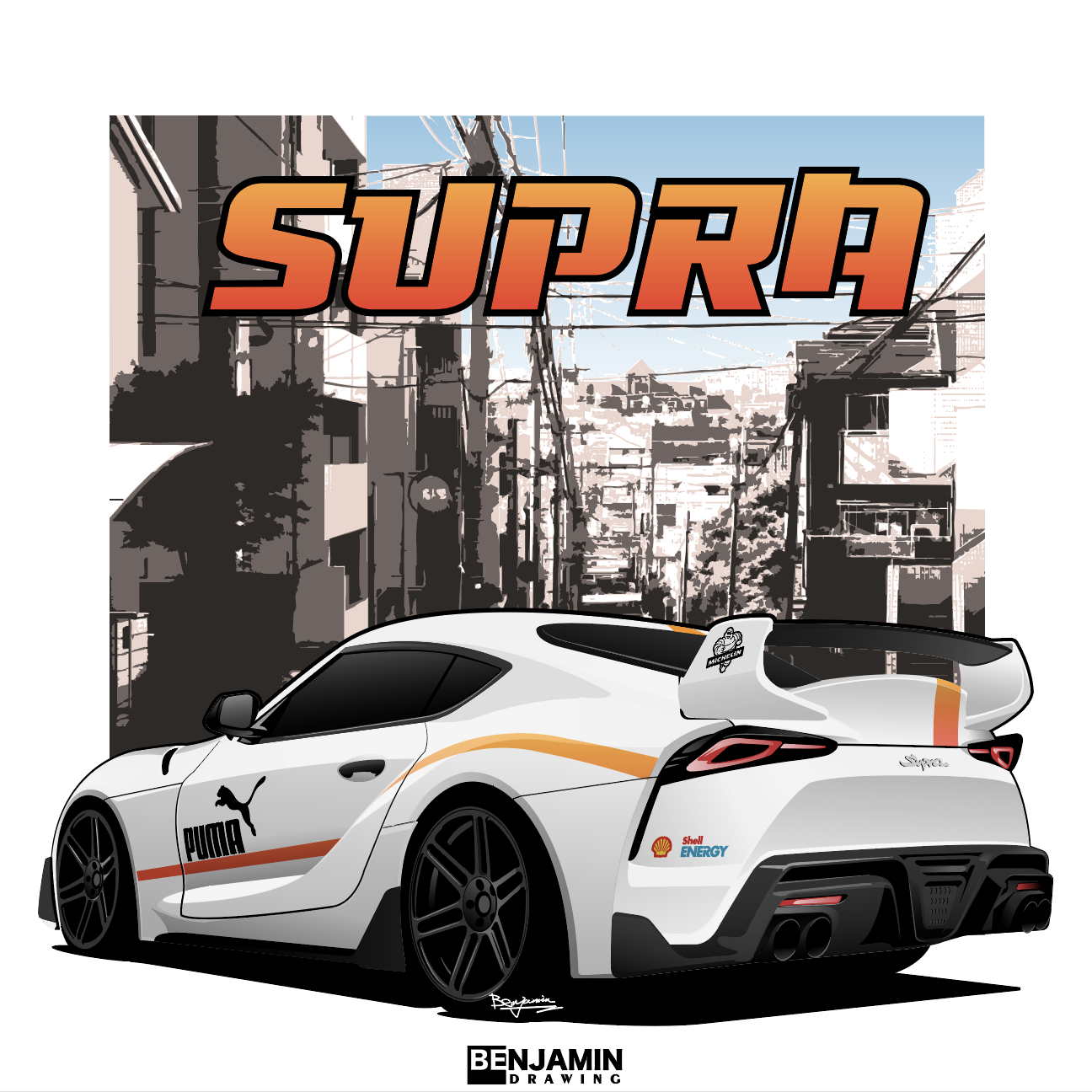 丰田 supra插画图片壁纸