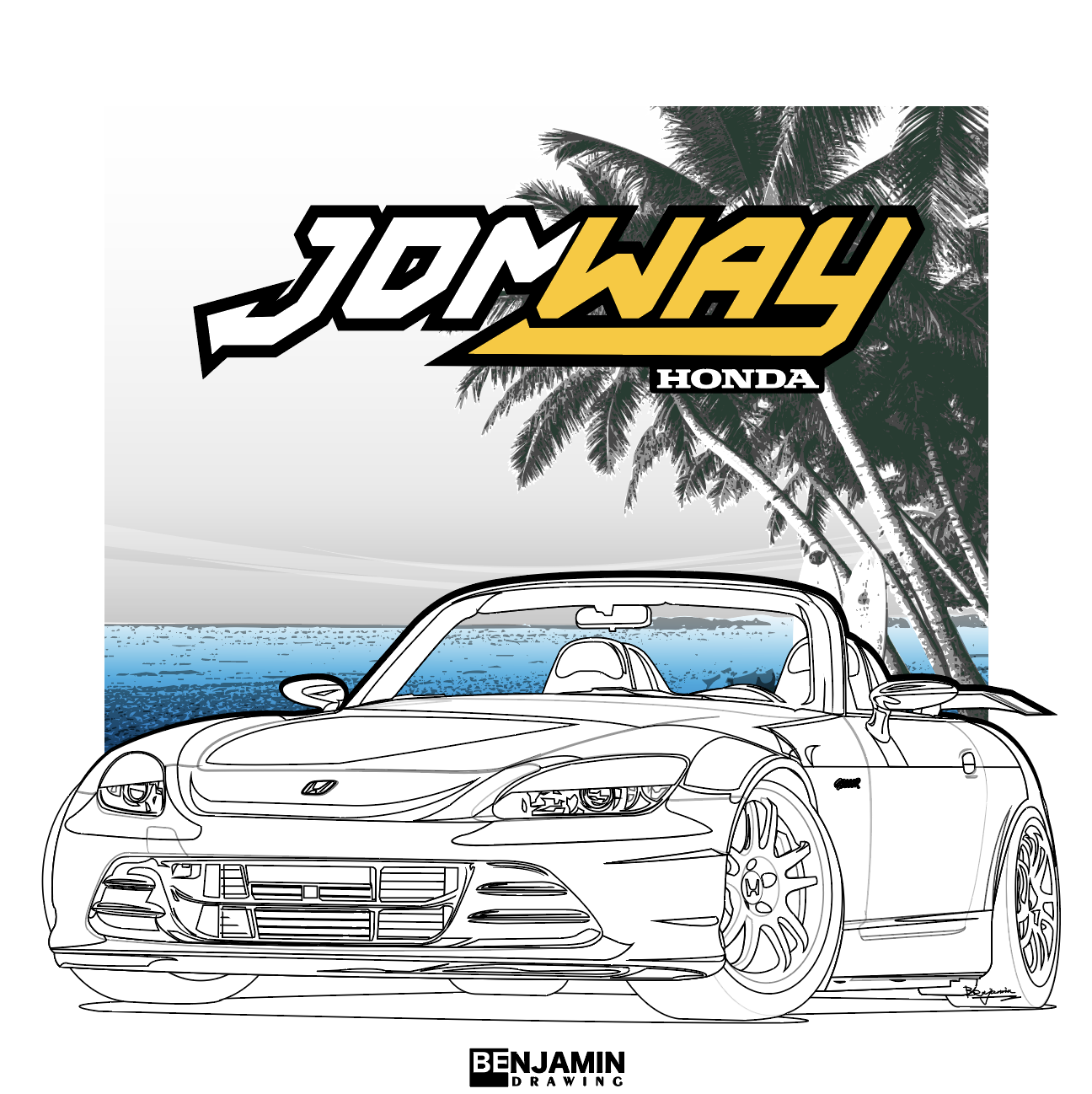 JDM 本田 S2000R插画图片壁纸