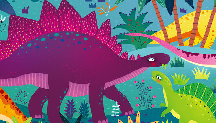 恐龙主题拼图插画 儿童拼图产品插画插画图片壁纸