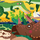 恐龙主题拼图插画 儿童玩具拼图插画