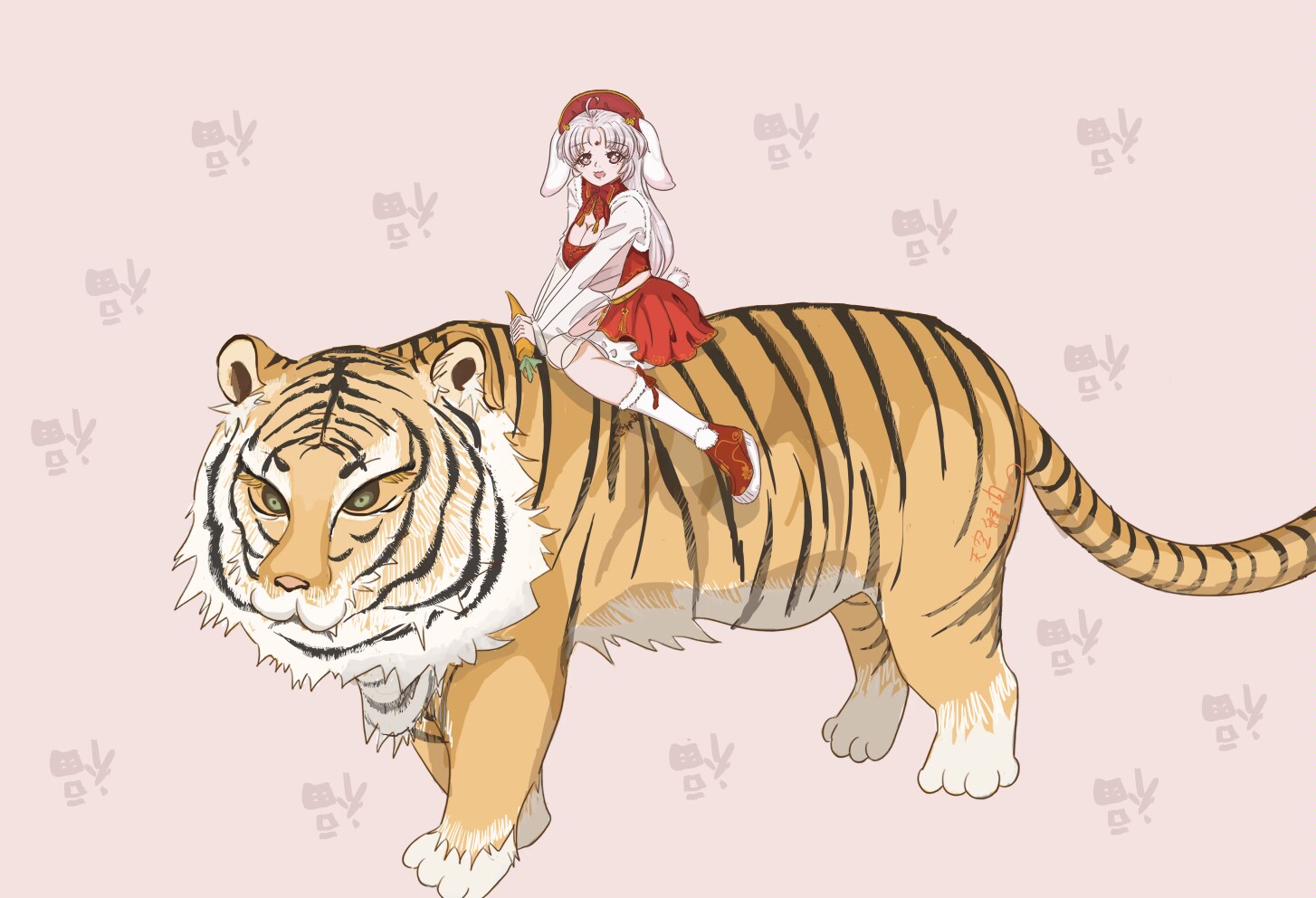 兔娘～-新年绘画ps绘画-触站