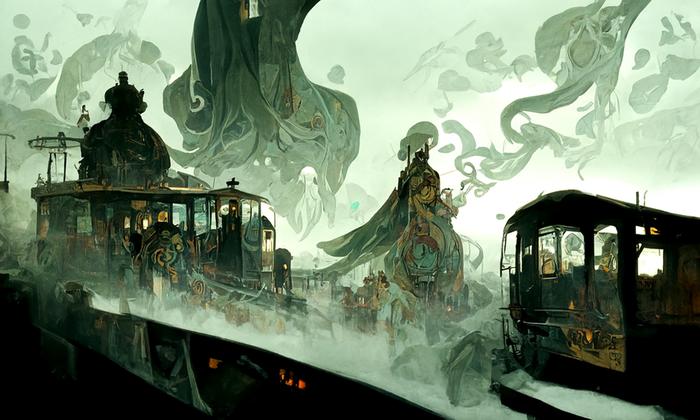 克苏鲁神话，幽灵列车系列（AI）插画图片壁纸