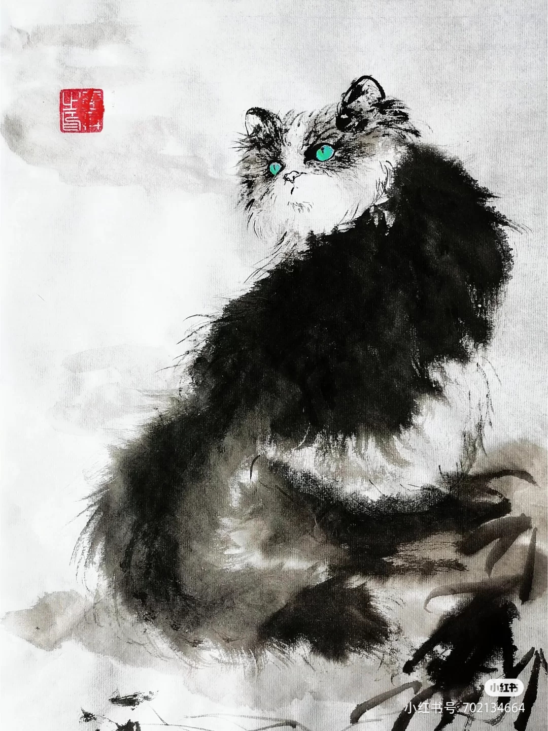 猫咪-国画中国画