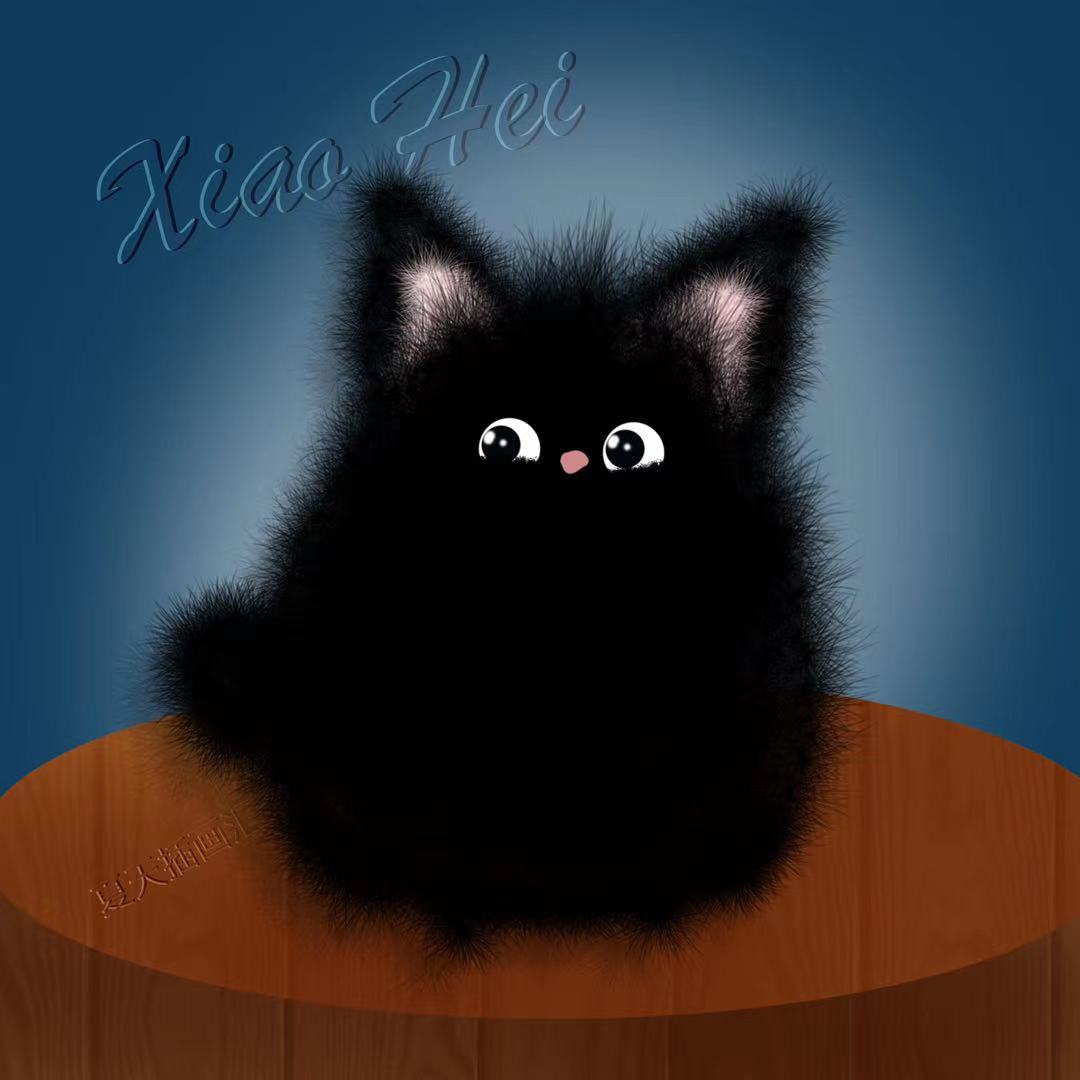 画个小黑猫插画图片壁纸