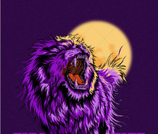 紫麒麟-矢量插画动物