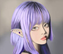 紫发小姐姐-厚涂厚涂头像