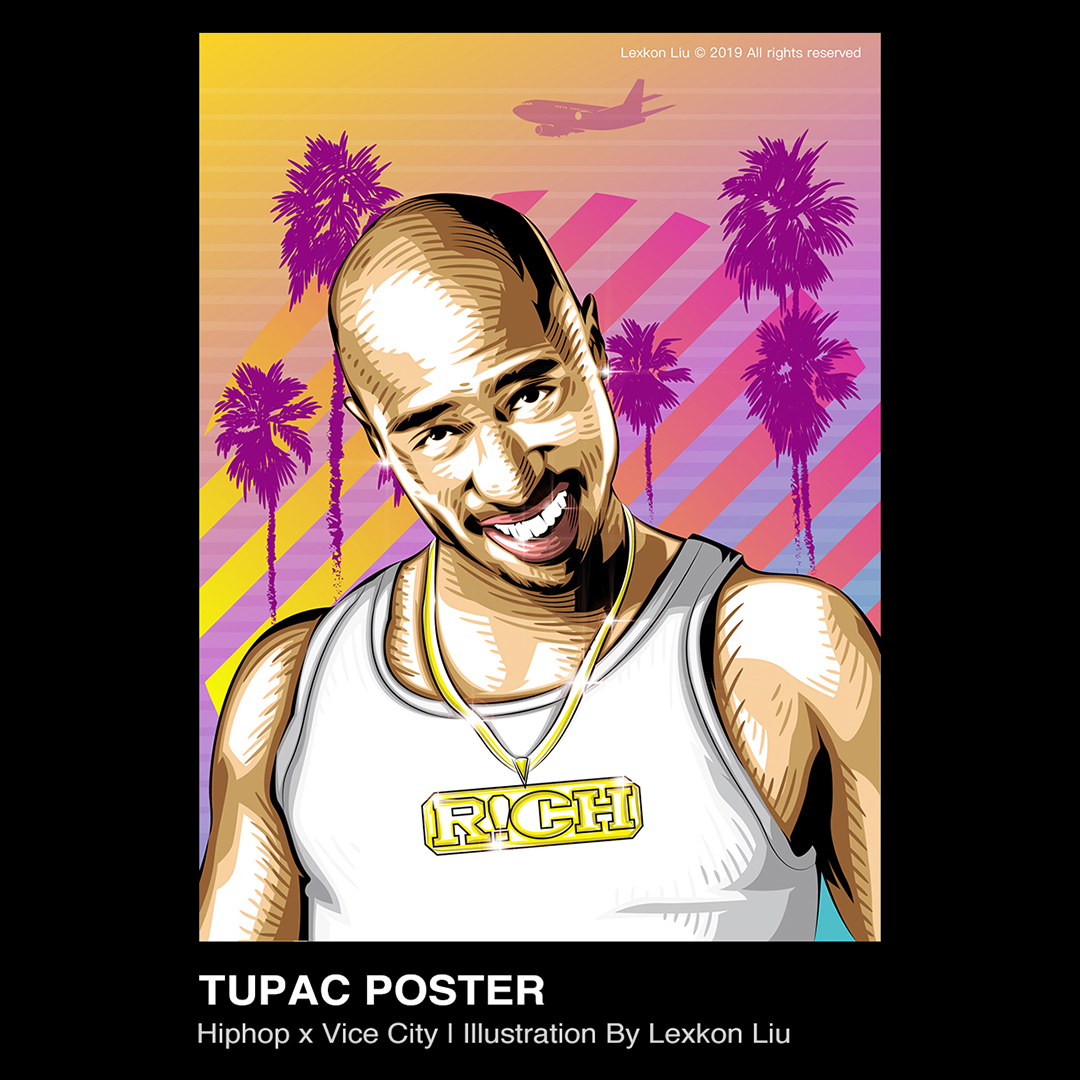 Tupac 人物插画创作插画图片壁纸
