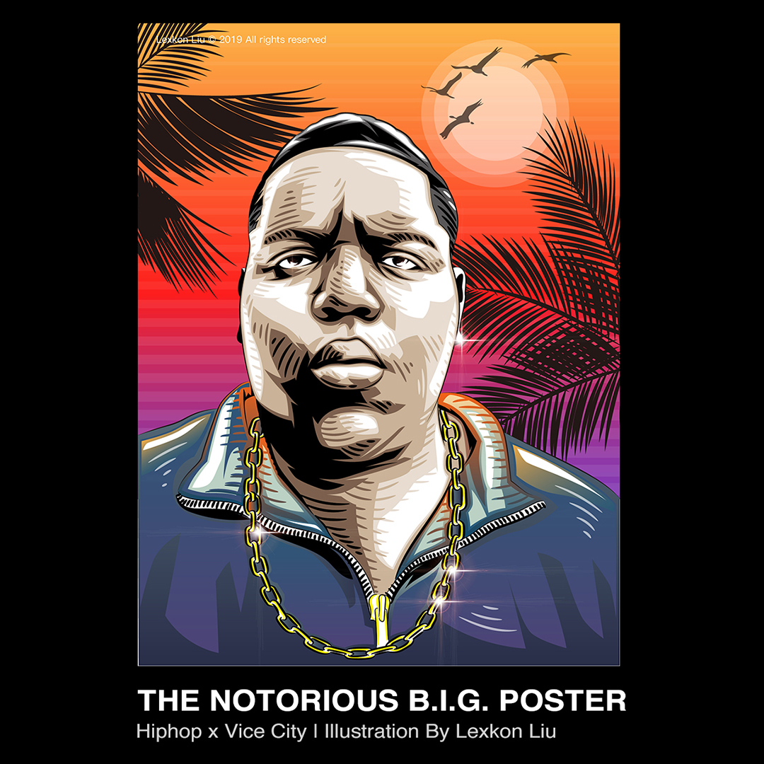 The Notorious B.I.G. 人物插画创作插画图片壁纸