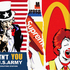 复古人物海报设计 McDonald's x Uncle Sam x Supreme插画图片壁纸
