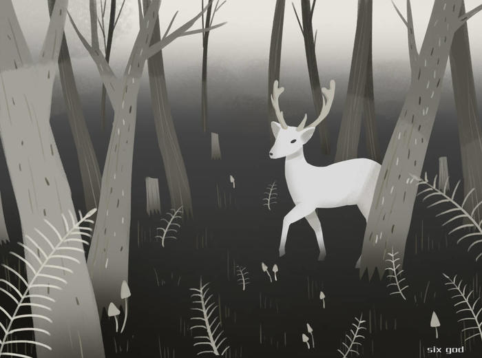 林深时见鹿插画图片壁纸