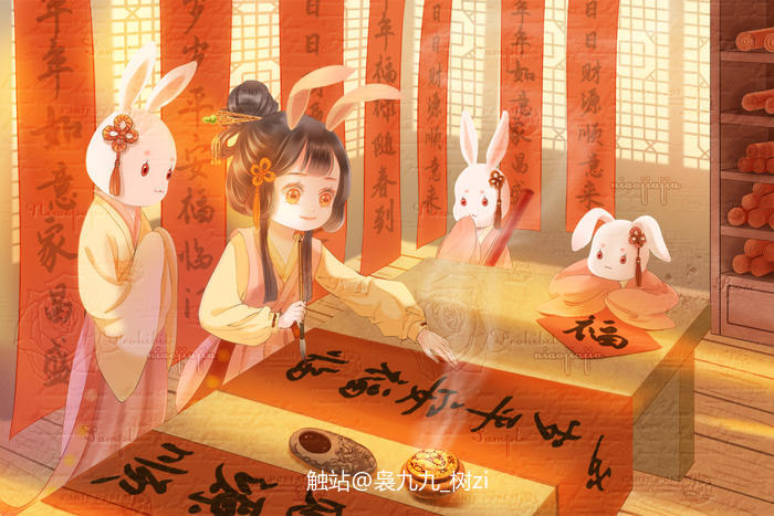 兔子拟人系列～插画图片壁纸