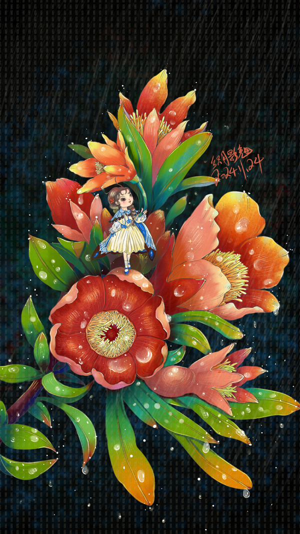 石榴花雨-花下雨天