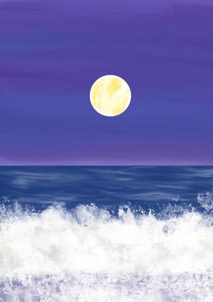 海上明月插画图片壁纸