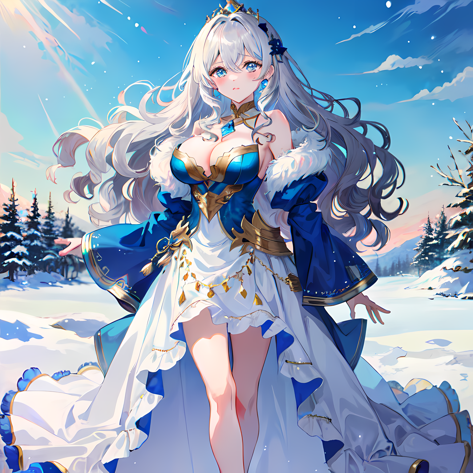 蓝海夕阳美人-默认画风女孩