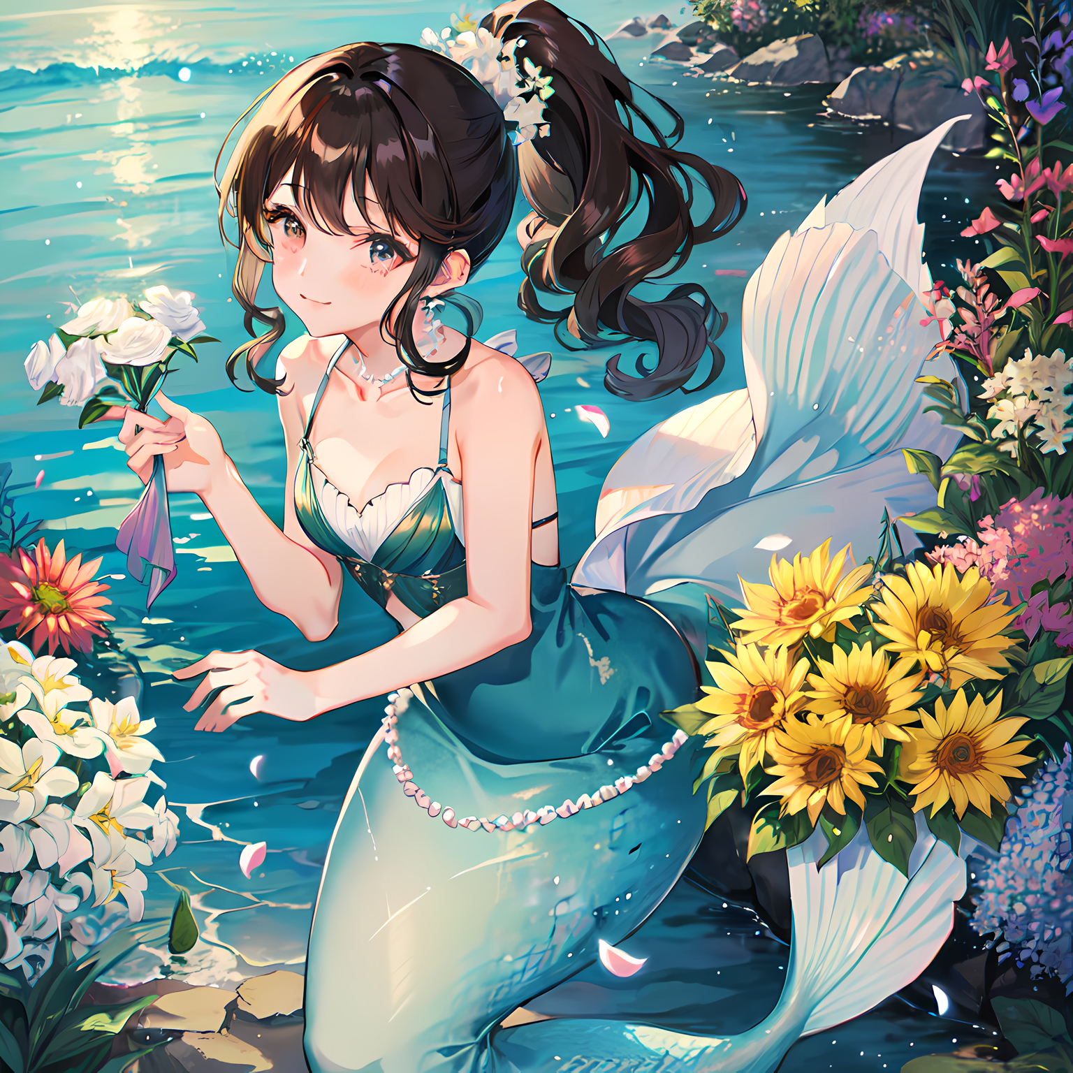 花海美人插画图片壁纸