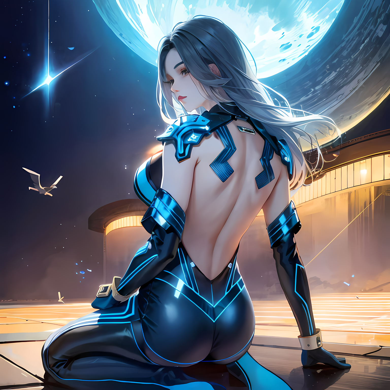 星际漫步少女梦插画图片壁纸