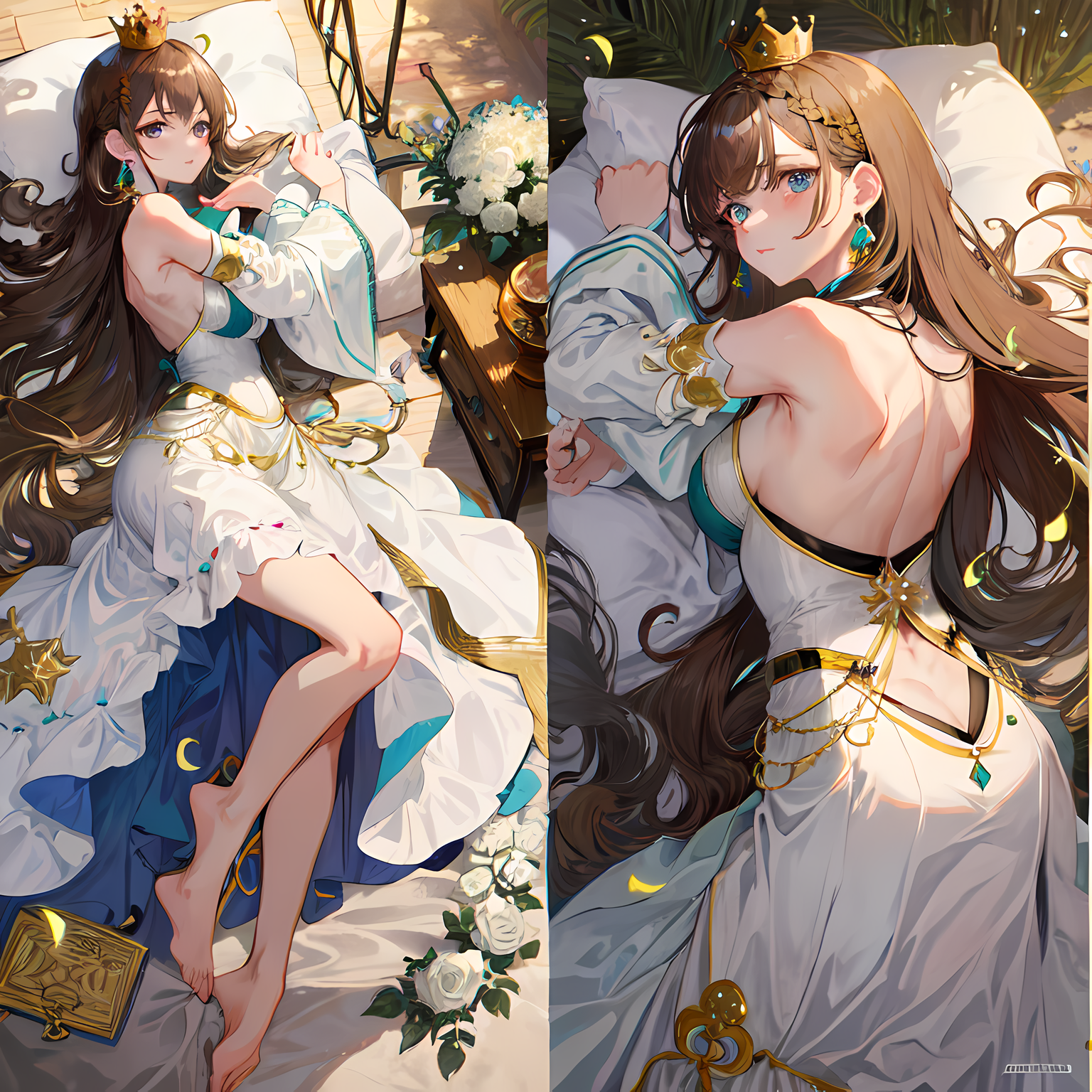 二次元女孩的玫瑰梦插画图片壁纸