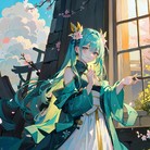 樱花天空下的少女