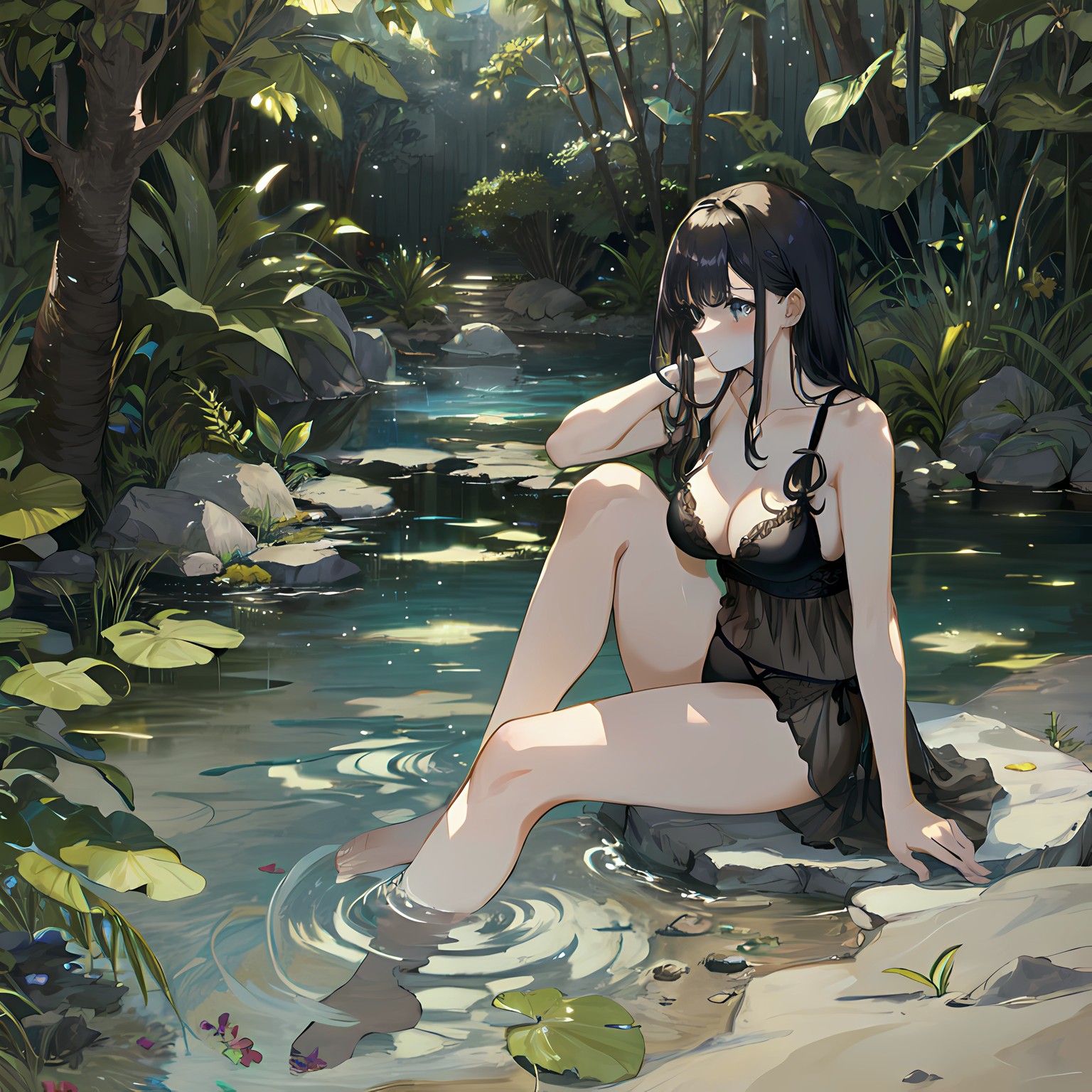 溪水戏水溪水-默认画风人物