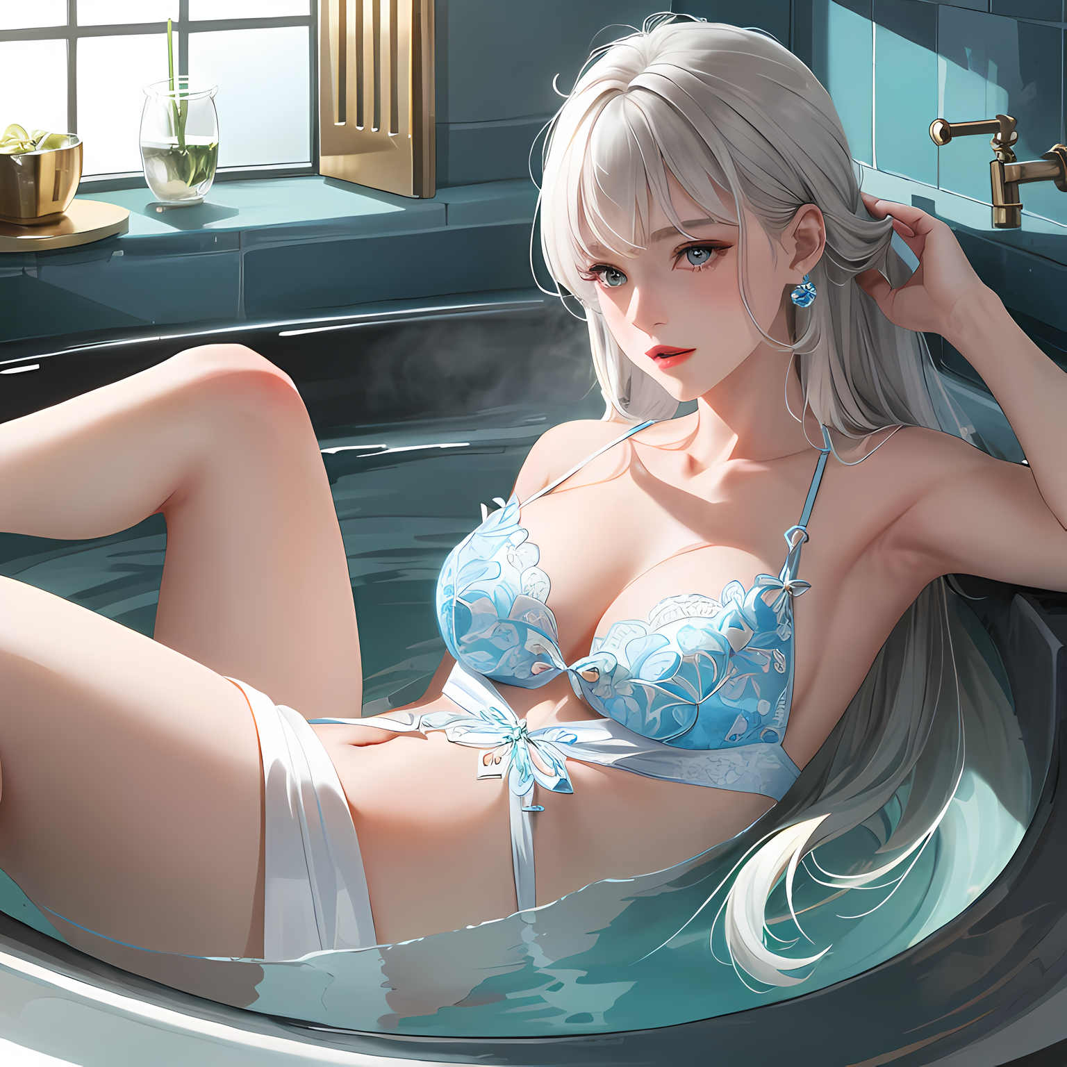 泡澡时间插画图片壁纸