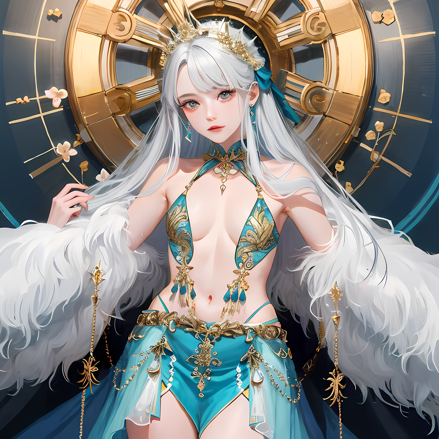 钟爱珠宝的萌妹子插画图片壁纸