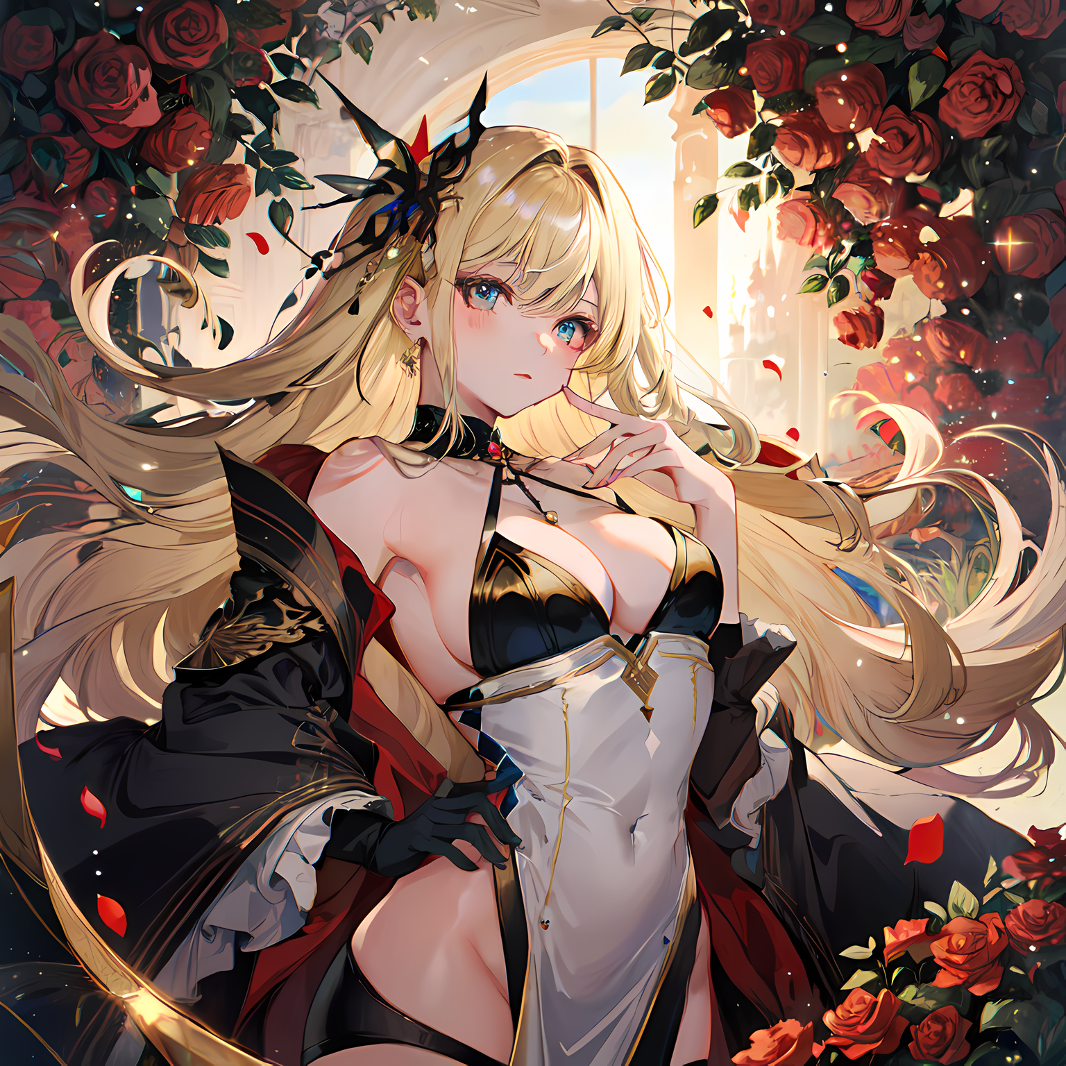 鲜花园中芬芳徜徉插画图片壁纸