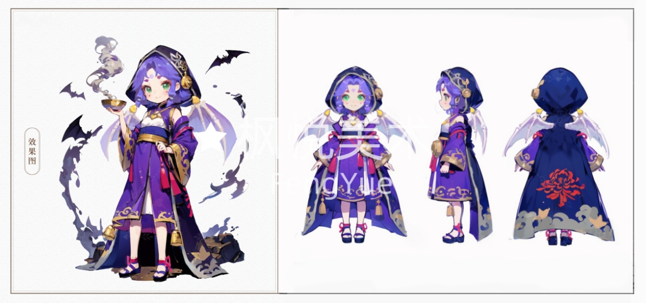 角色设计-孟牵牵插画图片壁纸