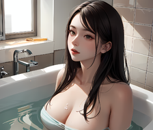 泡澡的少女-2.5D写实bathing