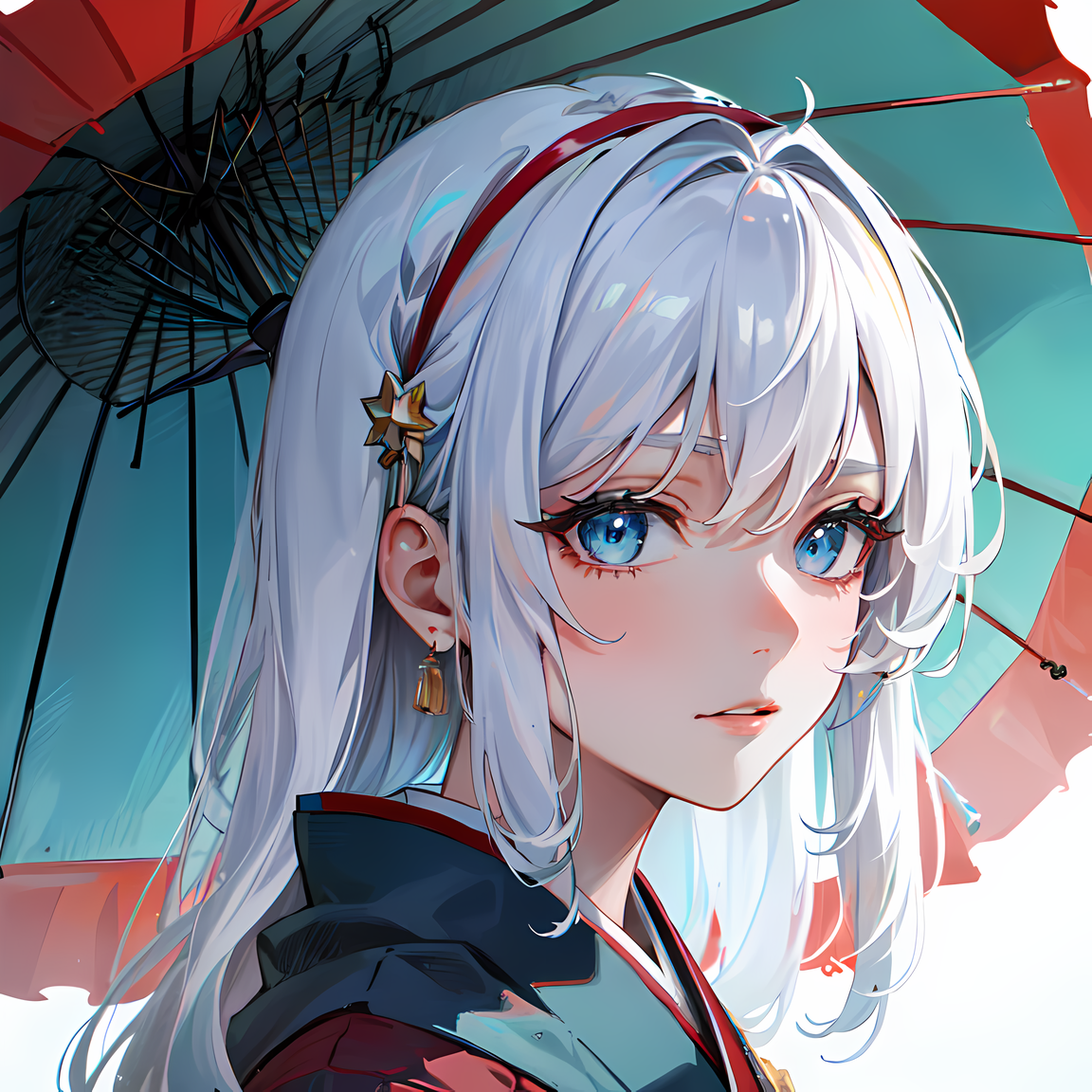 「彩傘女孩」-日系唯美人像二次元风格