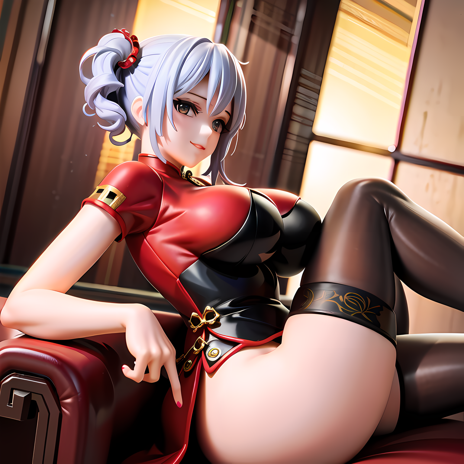 紫色美人-夹子丝绸束腰裙：阳光下熠熠生辉的少女。插画图片壁纸
