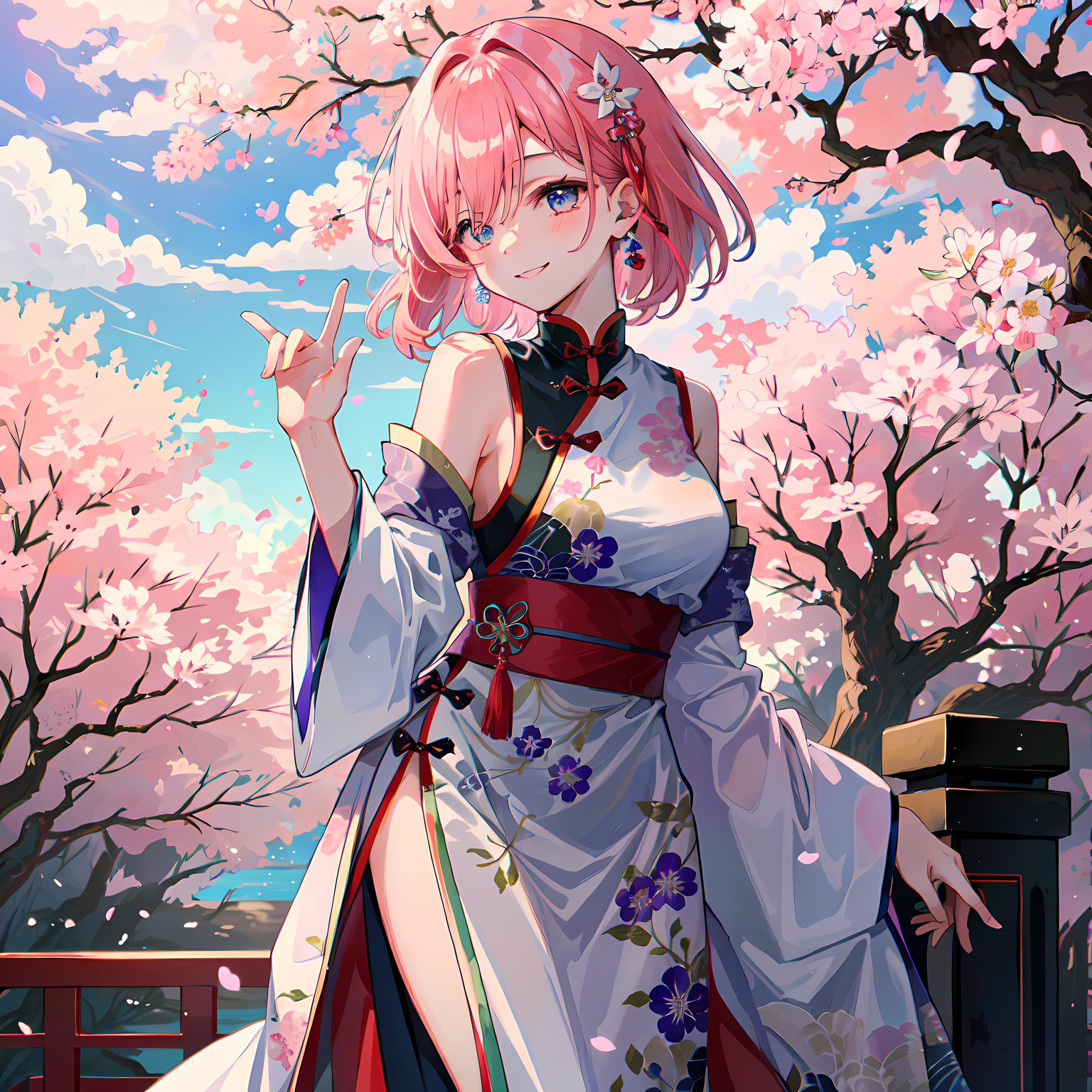 樱花树下，粉发少女迎风舞。那就叫樱舞吧。