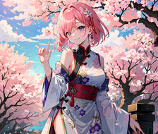 樱花树下，粉发少女迎风舞。那就叫樱舞吧。