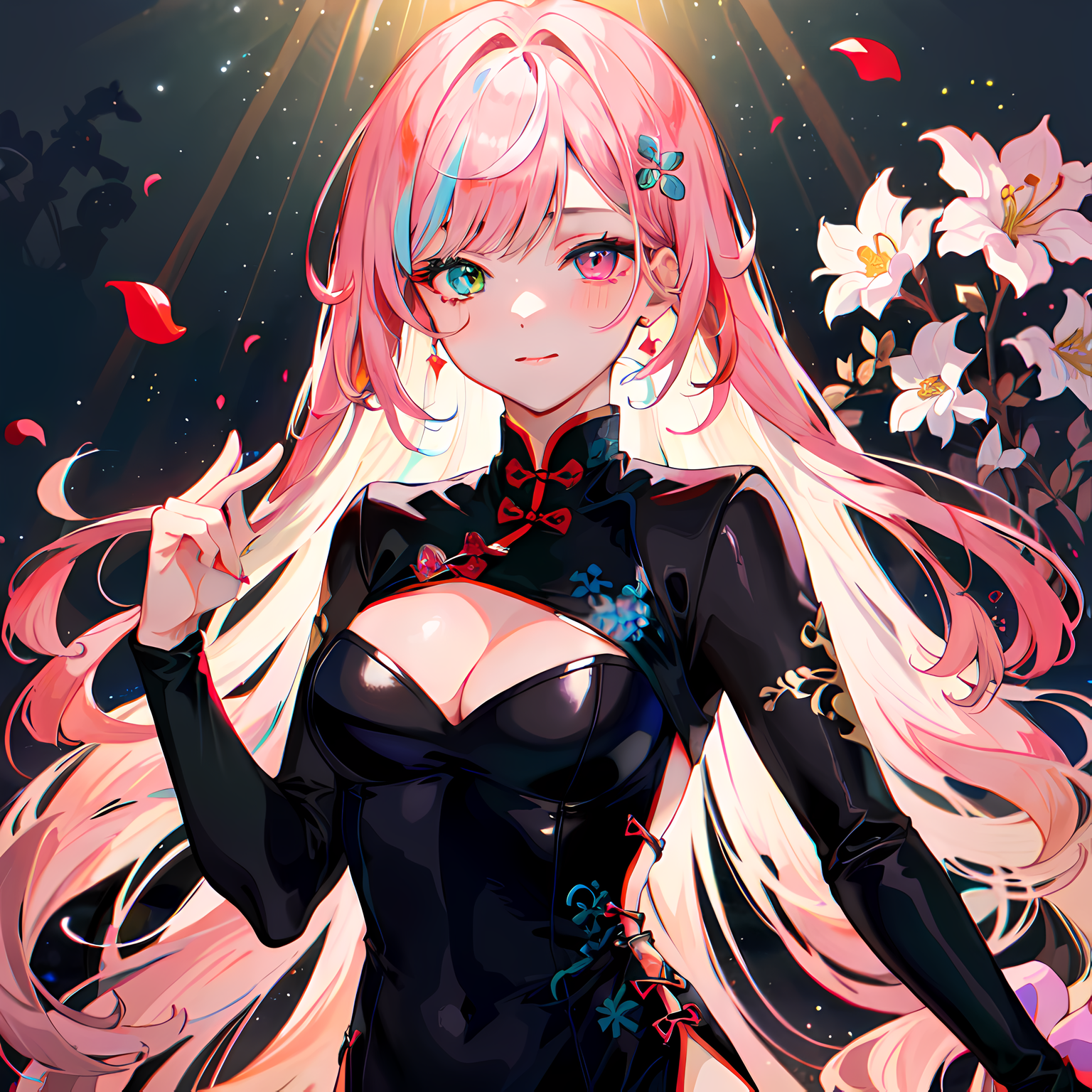 星空下的花仙女-二次元starry sky