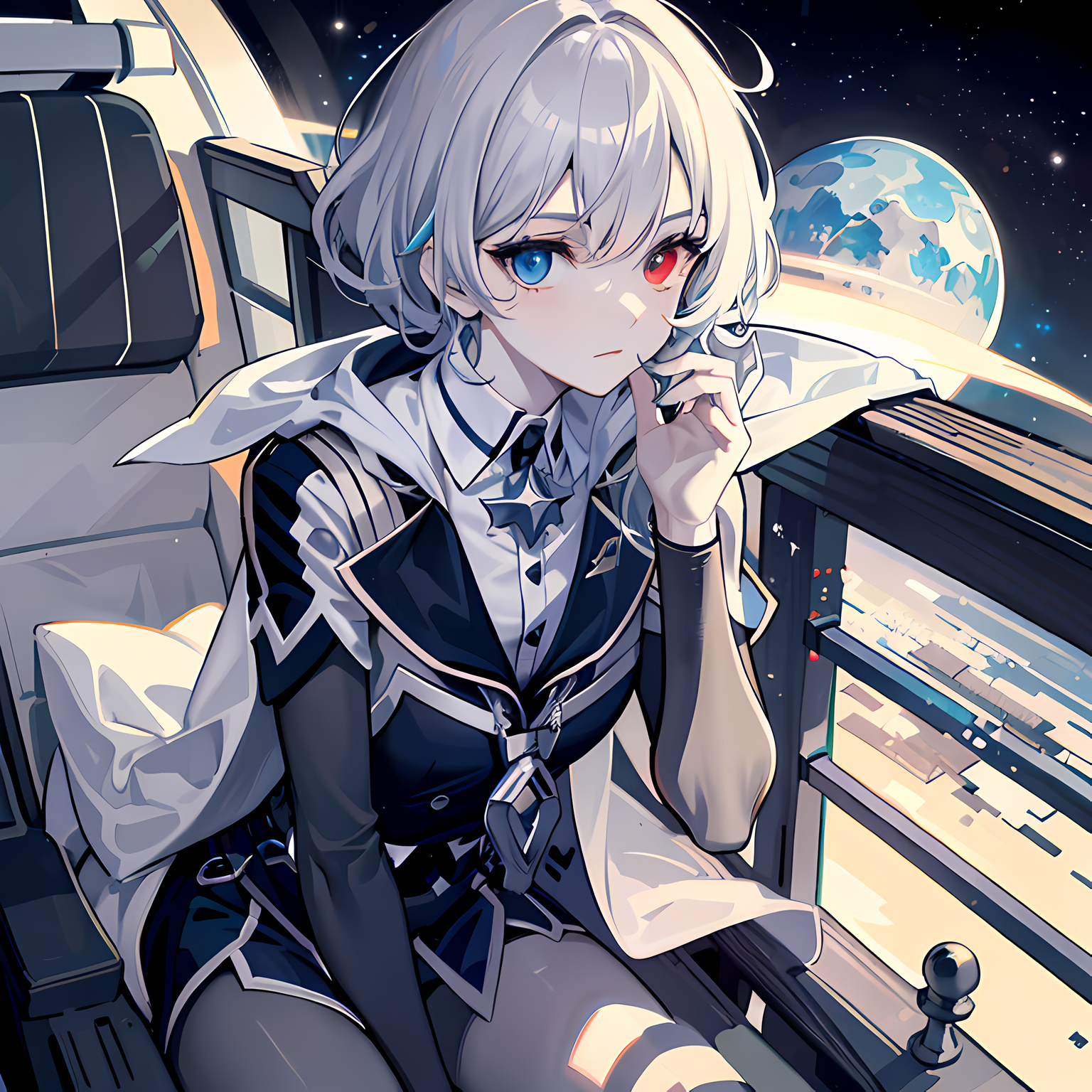 星空少女，望向宇宙。头像同人高清图