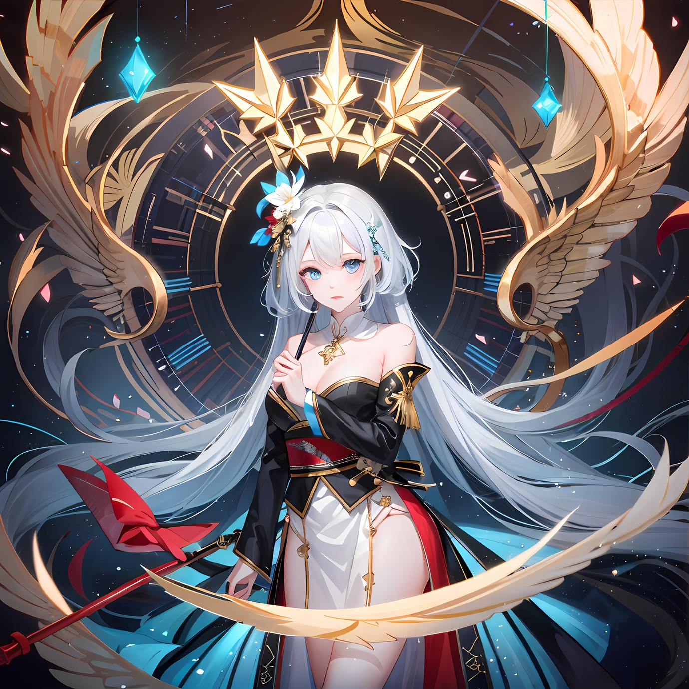 星空少女之羽翼少年插画图片壁纸