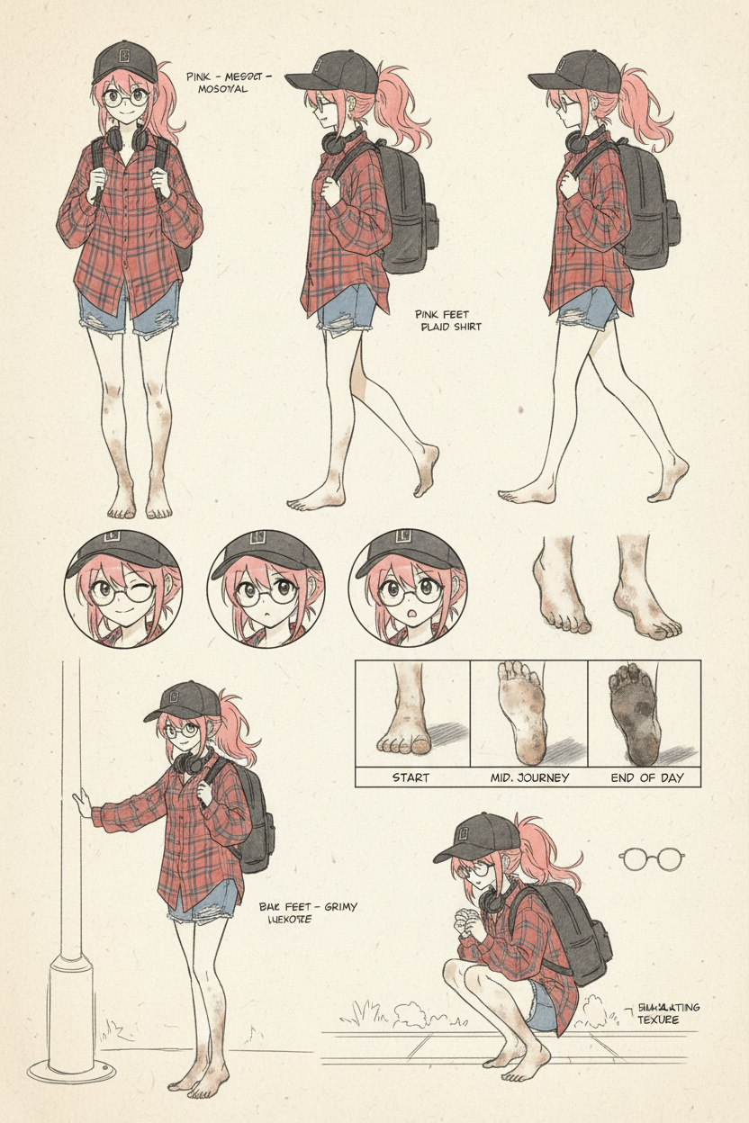 赤足少女角色设计图纸