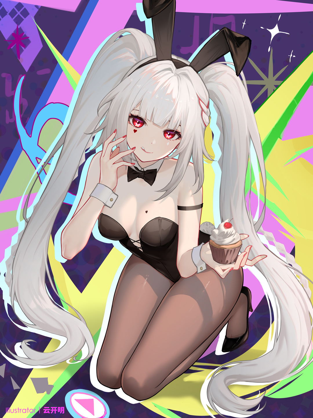 火花兔女郎插画图片壁纸